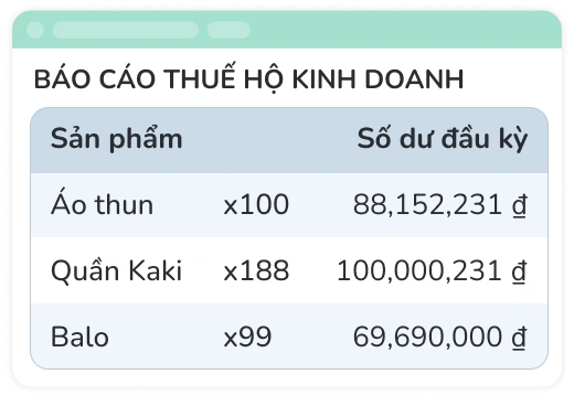 Báo cáo thuế & kê khai