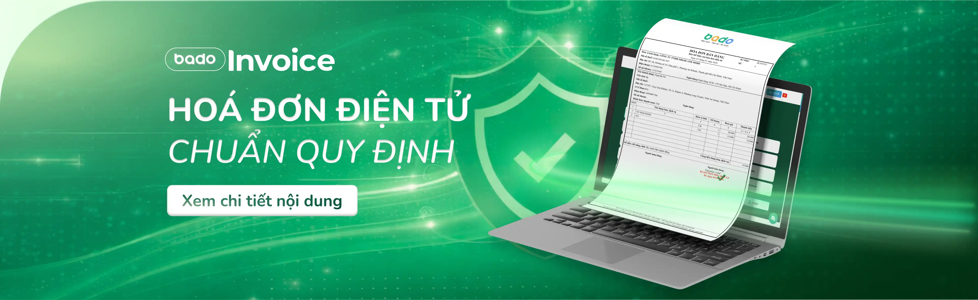 Bado Invoice - Hoá đơn điện tử chuẩn quy định