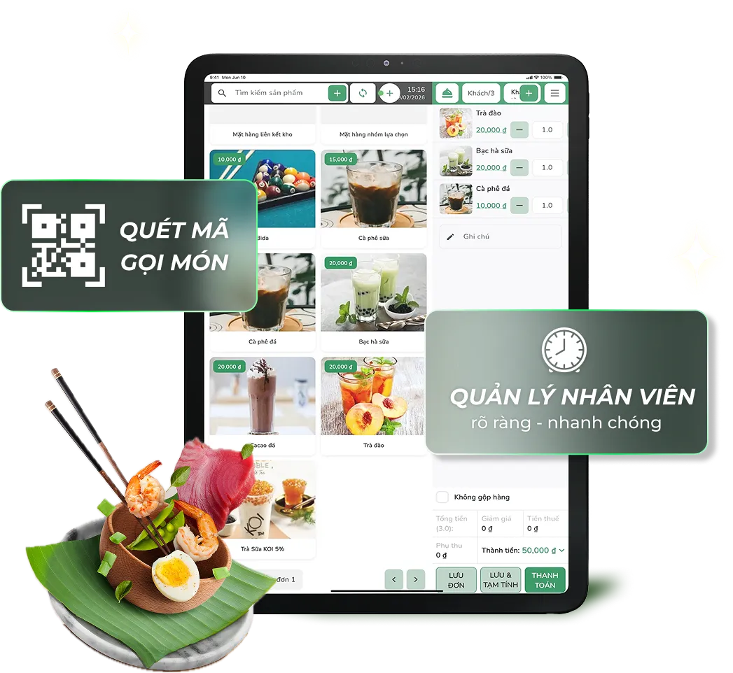 Phần mềm nhà hàng Bado